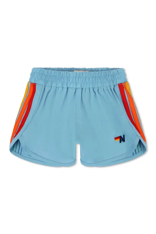 KIDS 5 STRIPE FLEX JOGGER SHORT - SKY