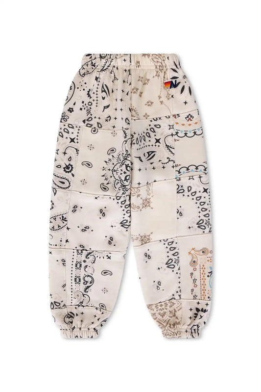 KID'S BANDANA QUILTED SWEATPANTS - VINTAGE WHITE
