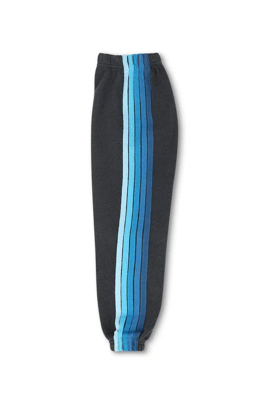 KID'S 5 STRIPE SWEATPANTS - CHARCOAL // BLUE