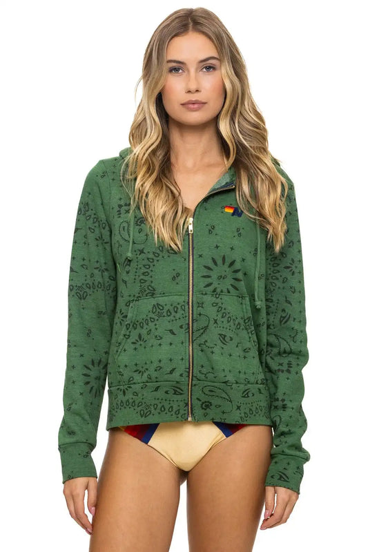 BANDANA ZIP HOODIE - PALM