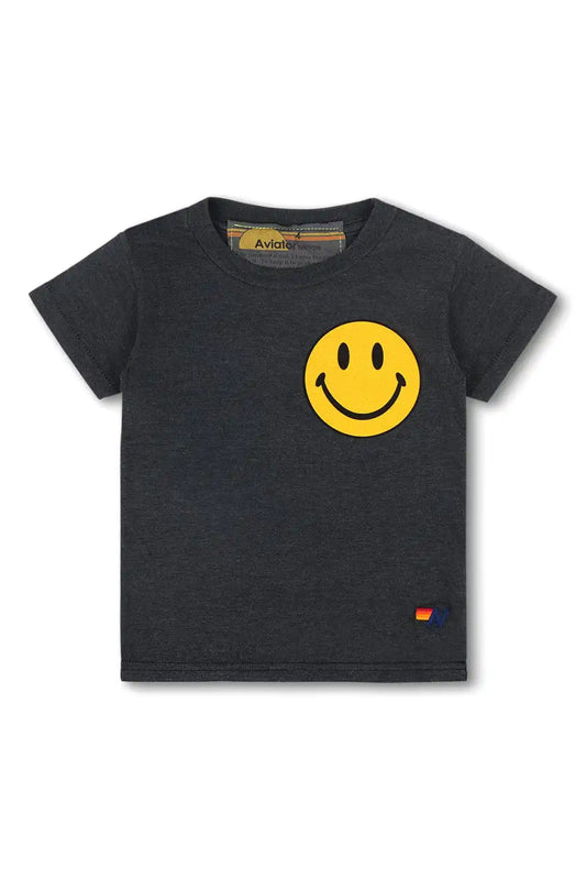KID'S SMILEY 2 TEE - CHARCOAL
