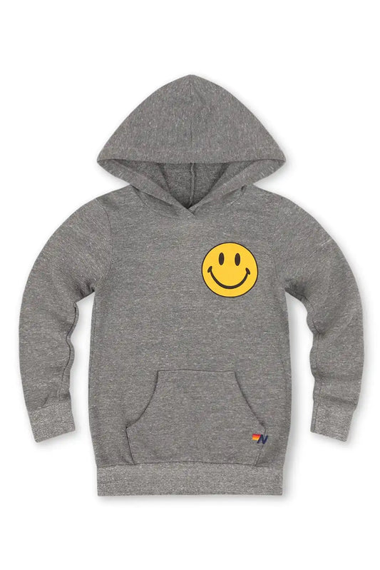 KID'S SMILEY 2 PULLOVER HOODIE - HEATHER GREY