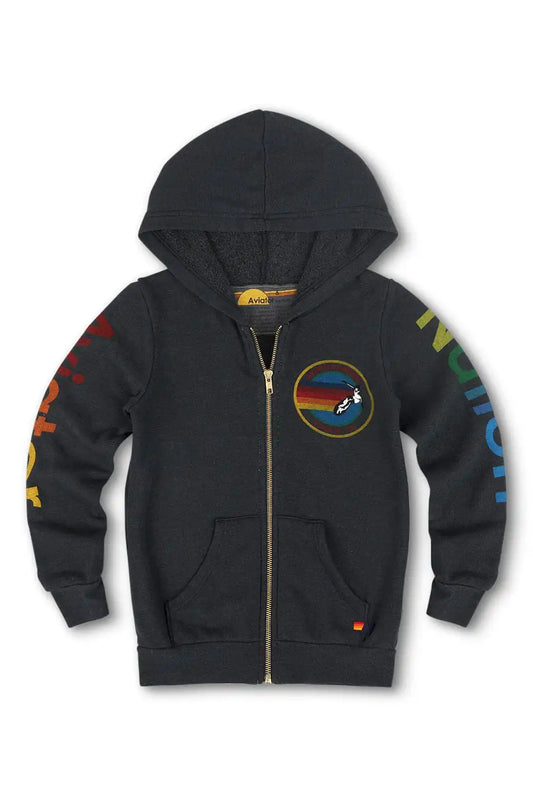 KID'S AVIATOR NATION VENICE ZIP HOODIE - CHARCOAL