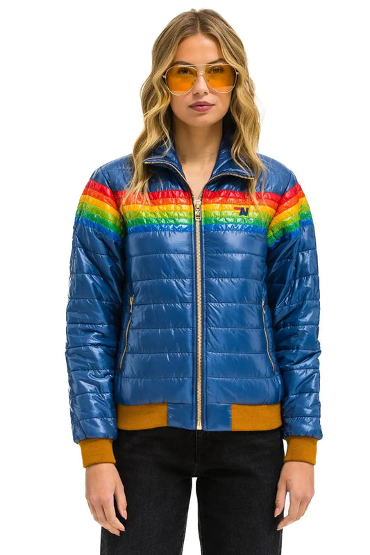 6 STRIPE JACKET -  GLOSSY DEEP BLUE