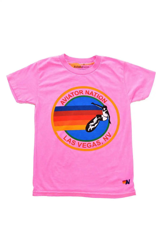 KID'S AVIATOR NATION LAS VEGAS TEE - NEON PINK