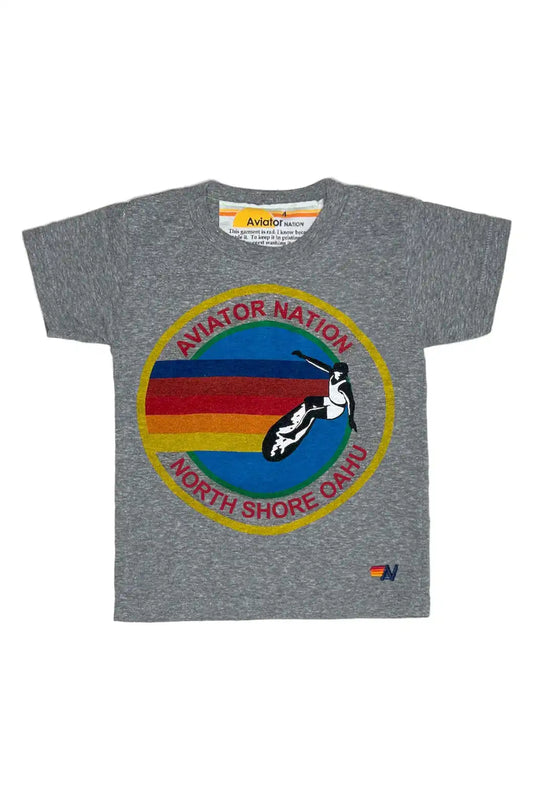 KID'S AVIATOR NATION NORTH SHORE TEE - HEATHER GREY