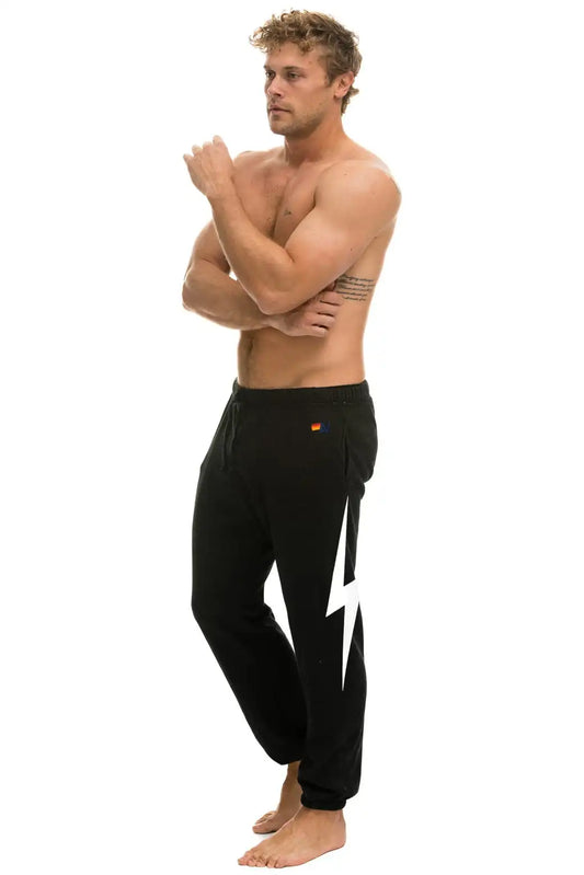BOLT PRINT SWEATPANTS - BLACK // WHITE