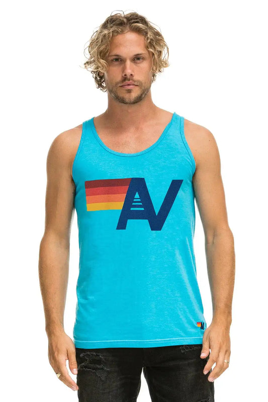 MEN'S LOGO TANK - NEON BLUE
