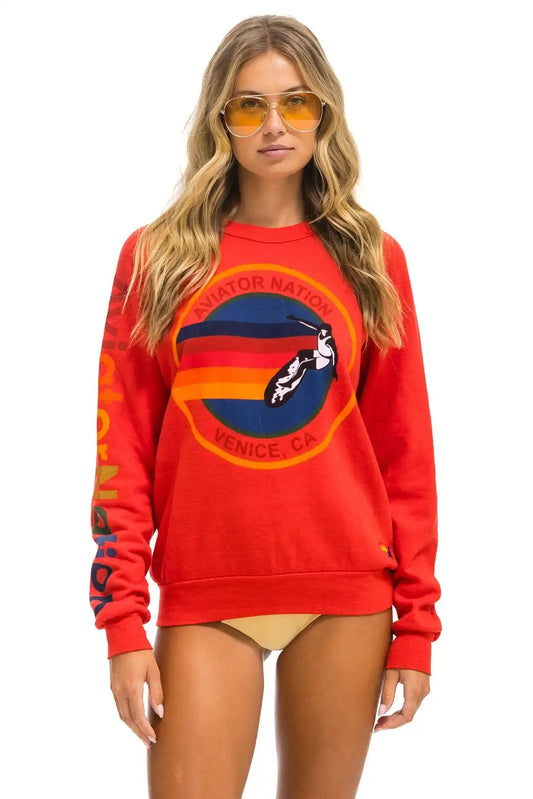 AVIATOR NATION VENICE SWEATSHIRT - RED