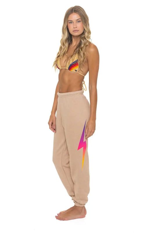 BOLT FADE SWEATPANTS - SAND // PINK // PURPLE