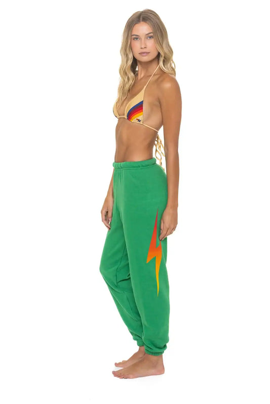 BOLT FADE SWEATPANTS - KELLY GREEN // RED // YELLOW