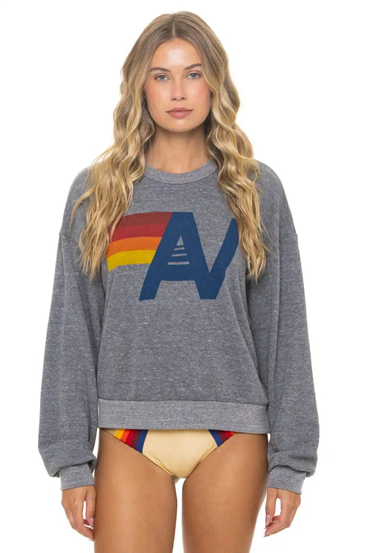 LOGO RELAXED CREW SWEATSHIRT - HEATHER