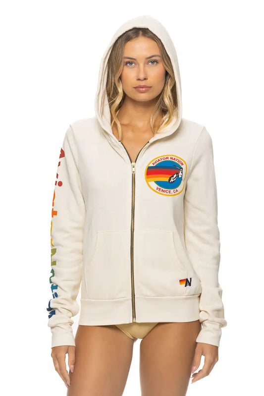AVIATOR NATION VENICE HOODIE - VINTAGE WHITE