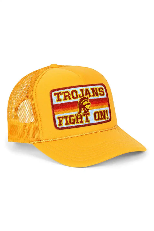 UNIVERSITY OF SOUTHERN CALIFORNIA FIGHT ON VINTAGE LOW RISE TRUCKER - GOLD