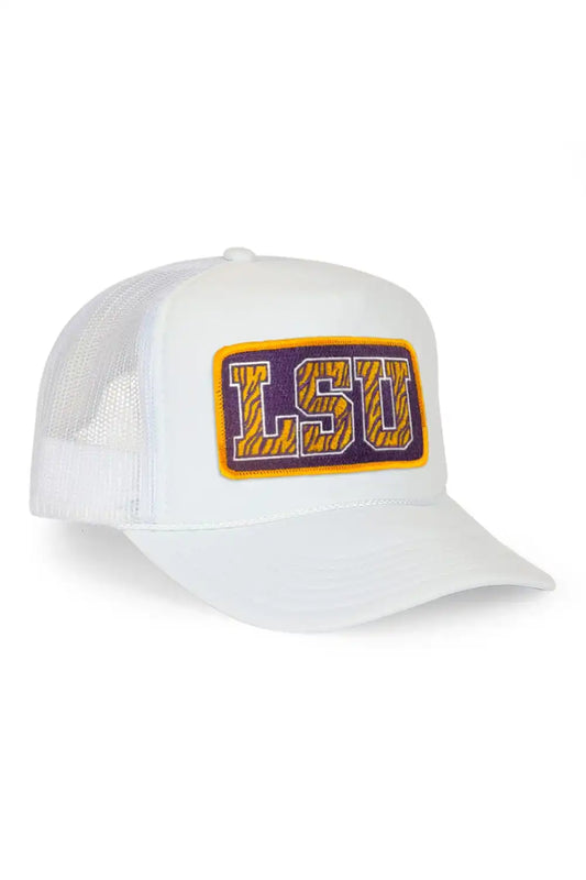 LSU 2026 VINTAGE LOW RISE TRUCKER - WHITE