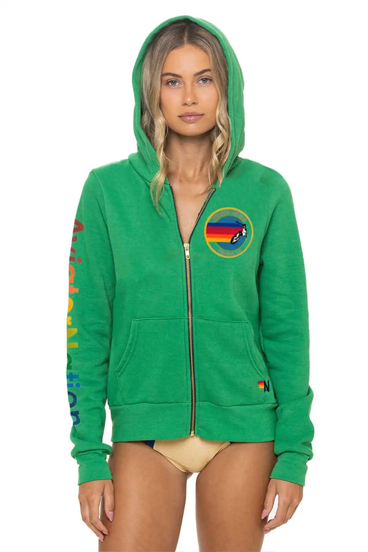 AVIATOR NATION VENICE ZIP HOODIE - KELLY GREEN