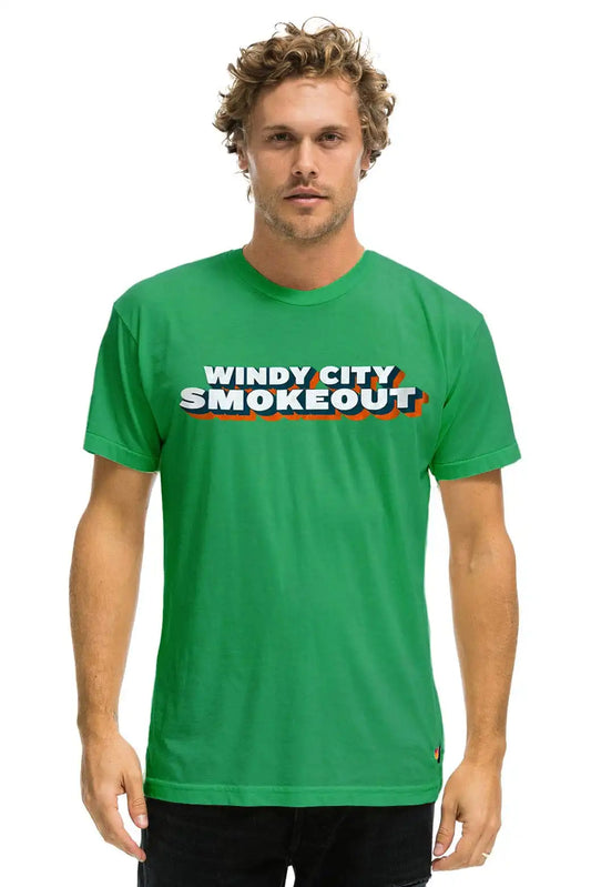 WINDY CITY SMOKEOUT 2025 CREW TEE SHIRT - KELLY GREEN