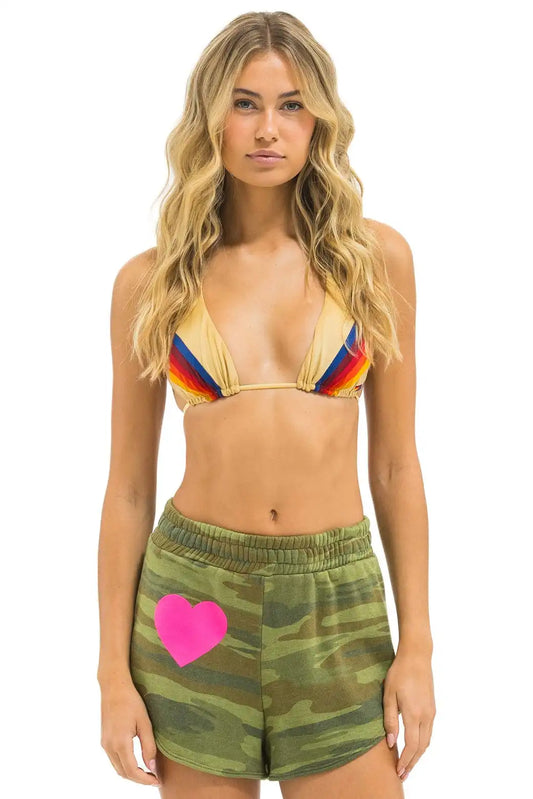 HEART CLUB SHORTS - CAMO // NEON PINK