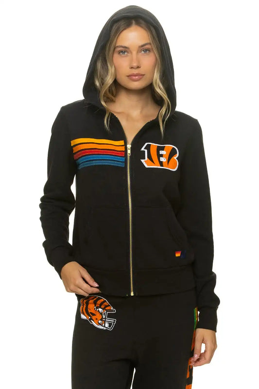 CINCINNATI BENGALS ZIP HOODIE - BLACK