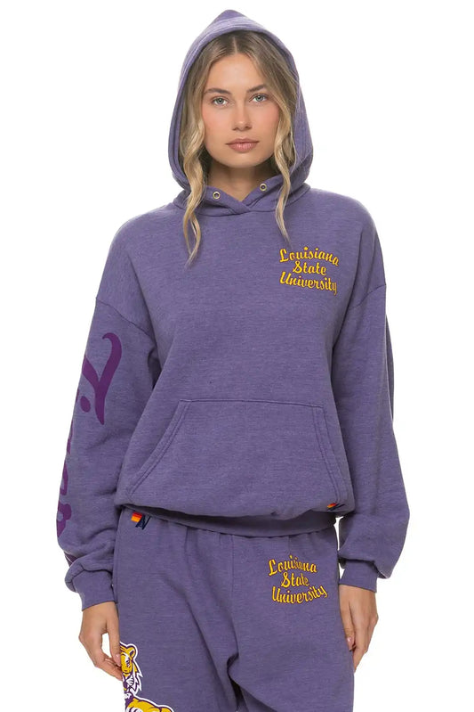 LSU TIGER RELAXED PULLOVER HOODIE  - GRAPE