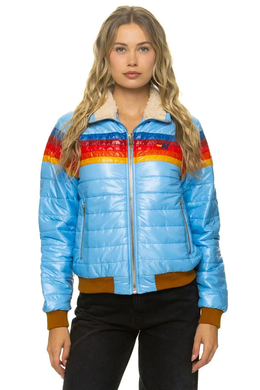 5 STRIPE JACKET -  SKY GLOSSY
