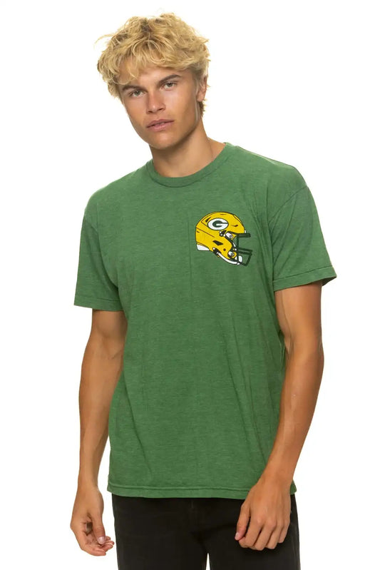 GREEN BAY PACKERS HELMET CREW TEE SHIRT - PALM