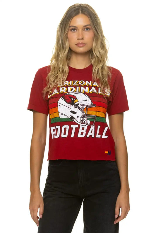 ARIZONA CARDINALS HELMET BOYFRIEND TEE - CRIMSON