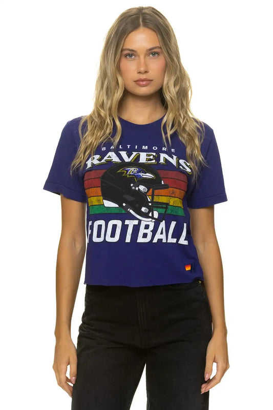 BALTIMORE RAVENS HELMET BOYFRIEND TEE - DEEP PURPLE