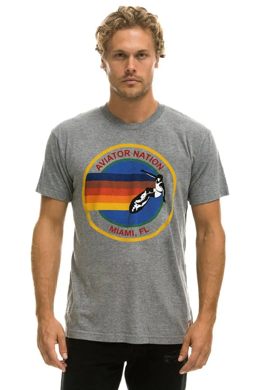 AVIATOR NATION MIAMI TEE -  HEATHER GREY