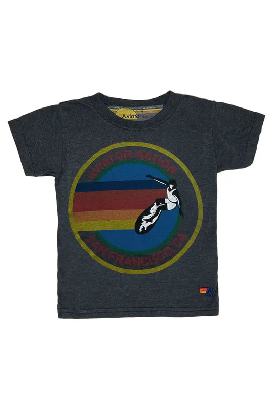 KID'S AVIATOR NATION SAN FRANCISCO TEE - CHARCOAL