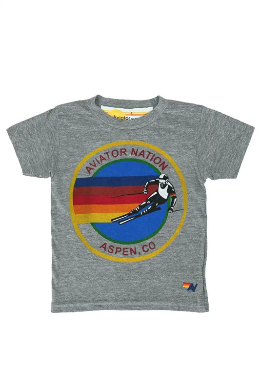 KID'S AVIATOR NATION ASPEN TEE - HEATHER GREY