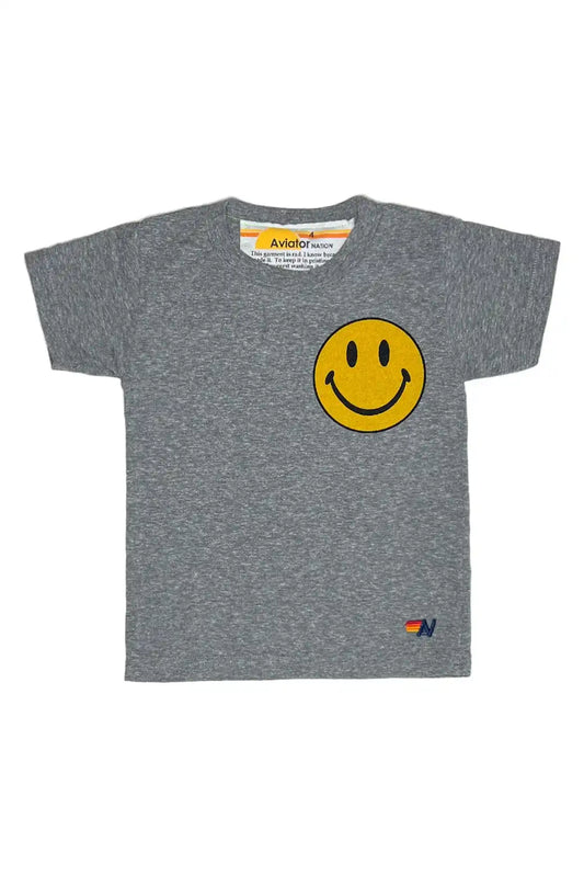 KID'S SMILEY 2 TEE - HEATHER GREY
