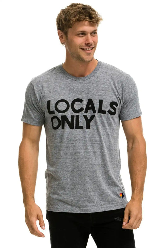 LOCALS ONLY TEE - HEATHER GREY