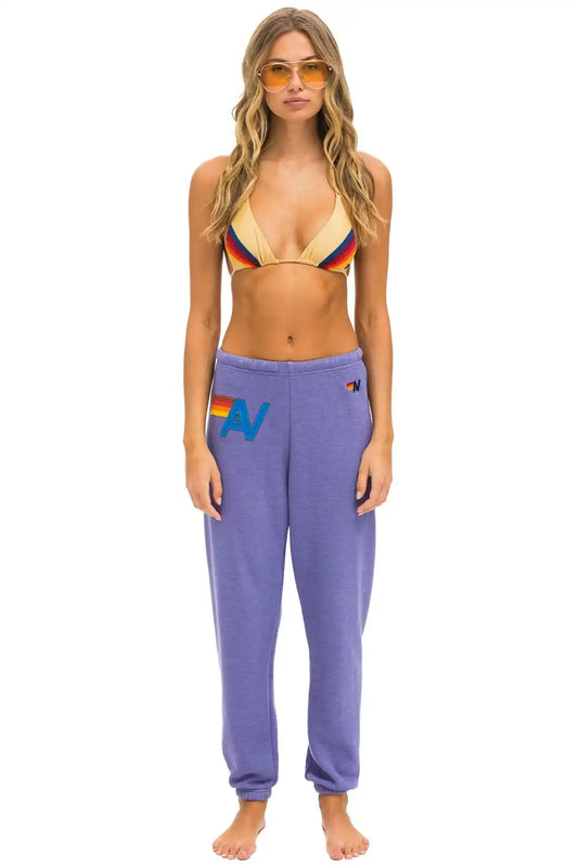 LOGO STITCH SWEATPANTS - LAVENDER