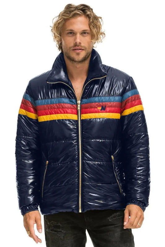 4 STRIPE LUXE TRAVELER JACKET - GLOSSY NAVY