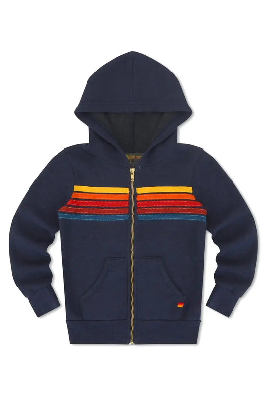 KID'S 5 STRIPE HOODIE - NAVY