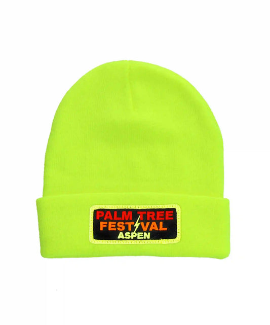 PALM TREE FESTIVAL ASPEN 2024 BEANIE - NEON YELLOW