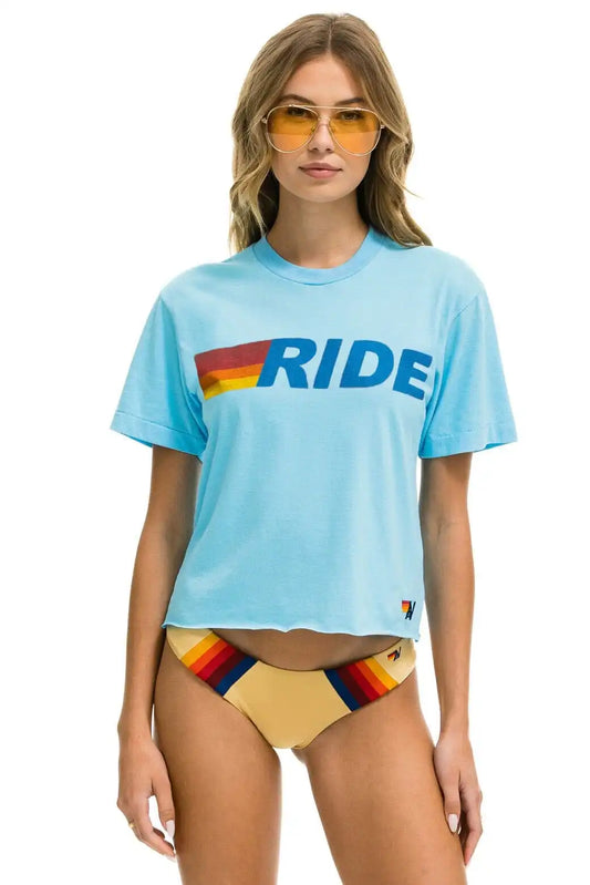 RIDE LOGO BOYFRIEND TEE - SKY