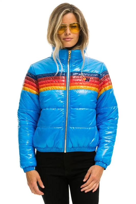 5 STRIPE APRES PUFFER JACKET - GLOSSY BLUE